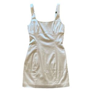 Aritzia Square Neck Bustier Satin Mini Dress White Size 2
